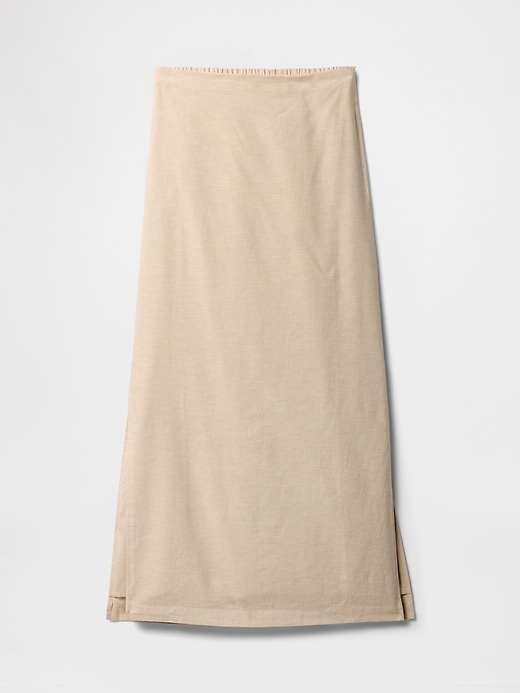 Image number 5 showing, Linen-Blend Maxi Slip Skirt