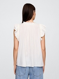 Ruffle Splitneck Top