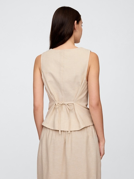 Linen-Blend Scoopneck Vest