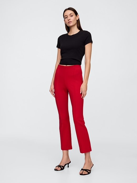 Image number 1 showing, High Rise Ponte Flare Crop Pants