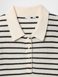 Ribbed Polo Sweater