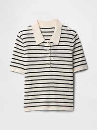 Ribbed Polo Sweater