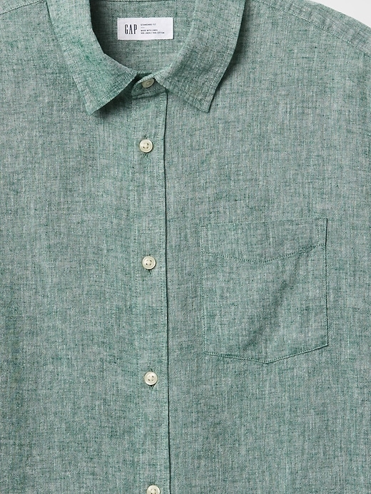 Image number 4 showing, Linen-Blend Shirt in Standard Fit