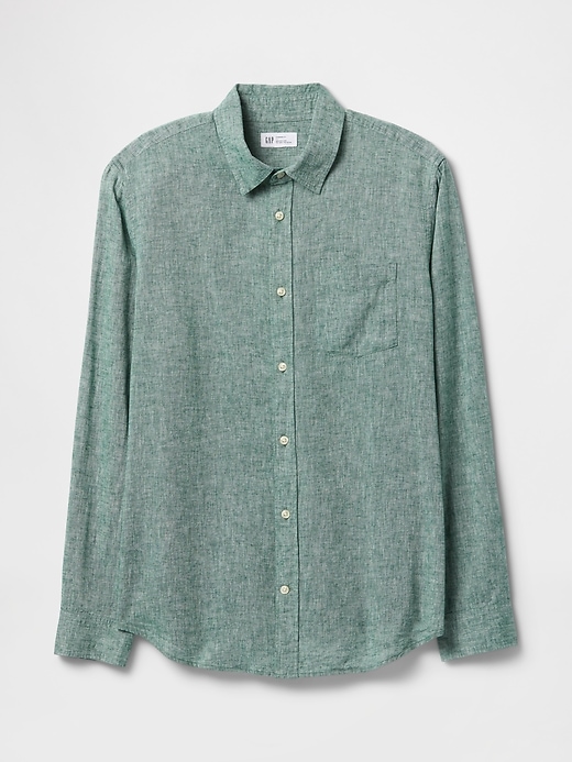 Image number 5 showing, Linen-Blend Shirt in Standard Fit