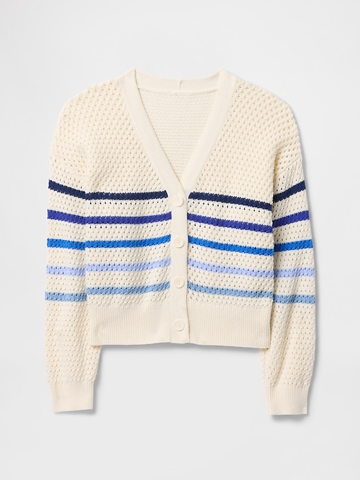 Image number 1 showing, Kids Crochet V-Neck Cardigan