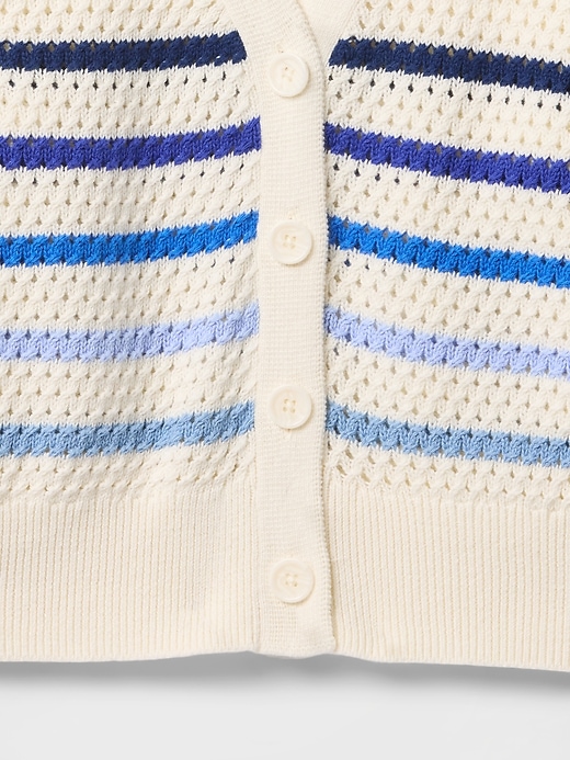 Image number 3 showing, Kids Crochet V-Neck Cardigan