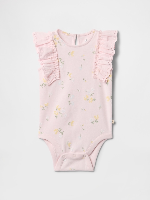 Image number 1 showing, Baby Eyelet Ruffle Bodysuit