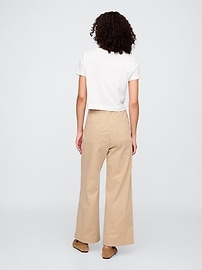 High Rise Easy Stripe Wide-Leg Khakis