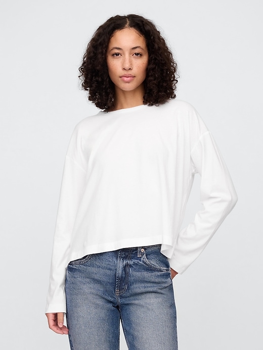 Image number 1 showing, Boxy Cropped Crewneck T-Shirt