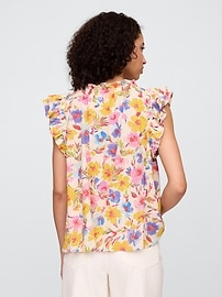 Ruffle Splitneck Top