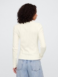 Pointelle Scoopneck Cardigan