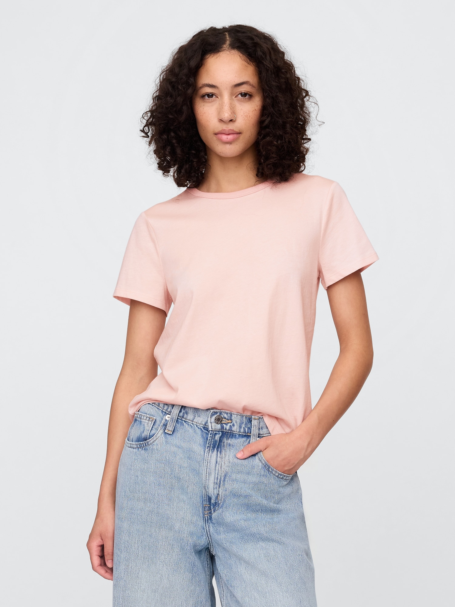 Favorite Crewneck T-Shirt - Misty Pink Rose