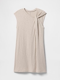 Slub Tie-Sleeve Mini Dress