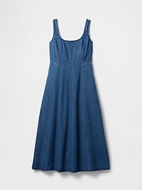 Denim Squareneck Midi Dress