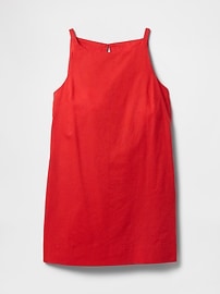Linen-Blend Apron Mini Dress