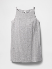 Linen-Blend Apron Mini Dress