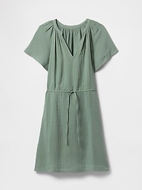 Gauze Splitneck Midi Dress