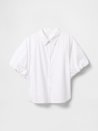 Poplin Bubble Sleeve Top