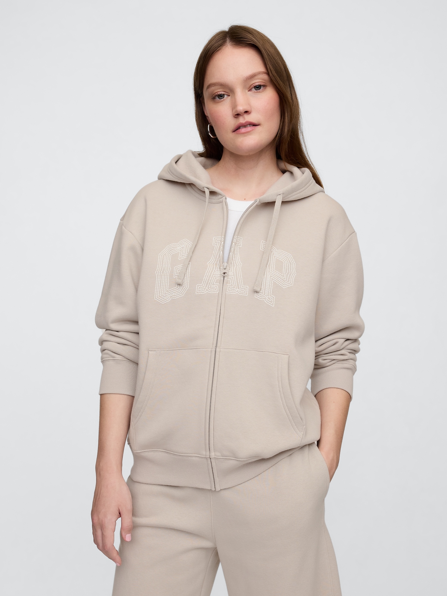Relaxed Gap Logo Zip Hoodie