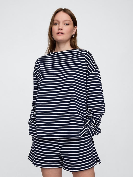 Image number 1 showing, Oversized Boatneck Tunic Shirt