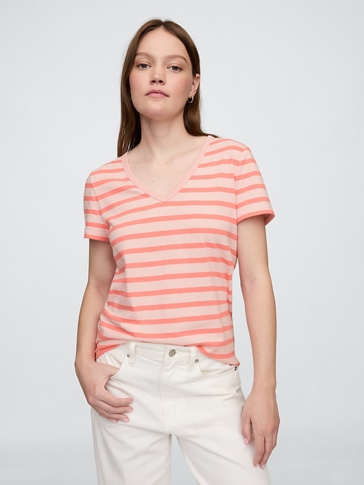 Image number 1 showing, Favorite Stripe V-Neck T-Shirt