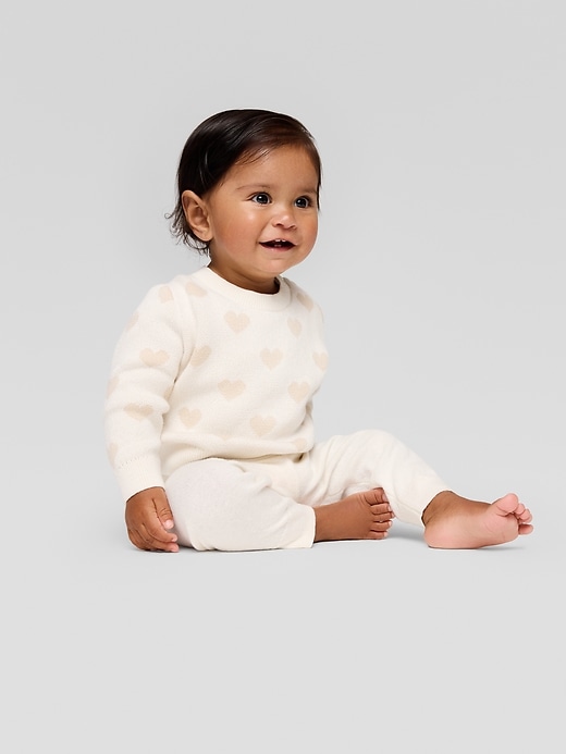 Image number 2 showing, Baby Heart Sweater Two-Piece Outfit Set