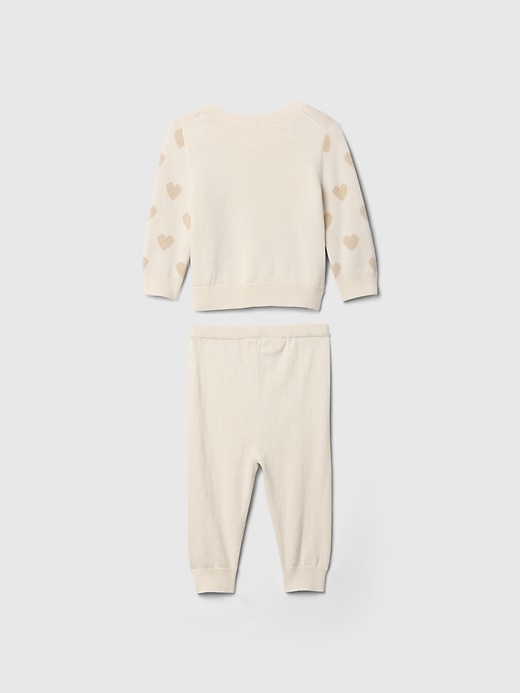 Image number 3 showing, Baby Heart Sweater Two-Piece Outfit Set
