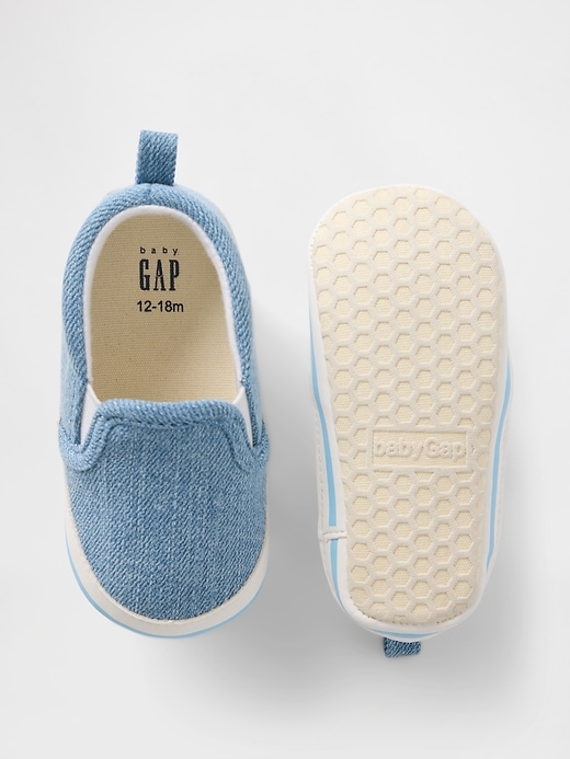Image number 3 showing, Baby Denim Slip-On Sneakers