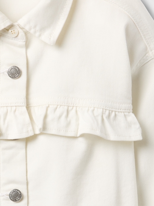 Image number 3 showing, Kids Relaxed Ruffle Denim Shirt Jacket