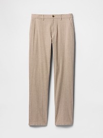 Straight Linen-Blend Pants