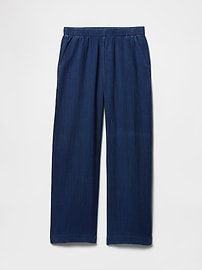 Gauze Pull-On Wide-Leg Pants