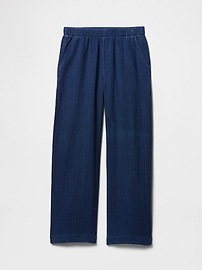 Gauze Pull-On Wide-Leg Pants