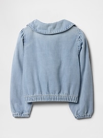 babyGap Leopard Print Peter Pan Denim Jacket