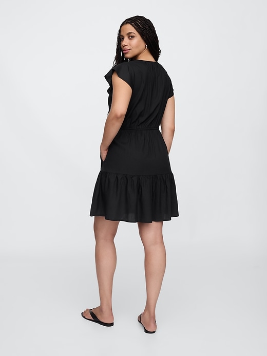 Image number 5 showing, Flutter Sleeve Tie-Waist Mini Dress