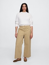 High Rise Easy Stripe Wide-Leg Khakis