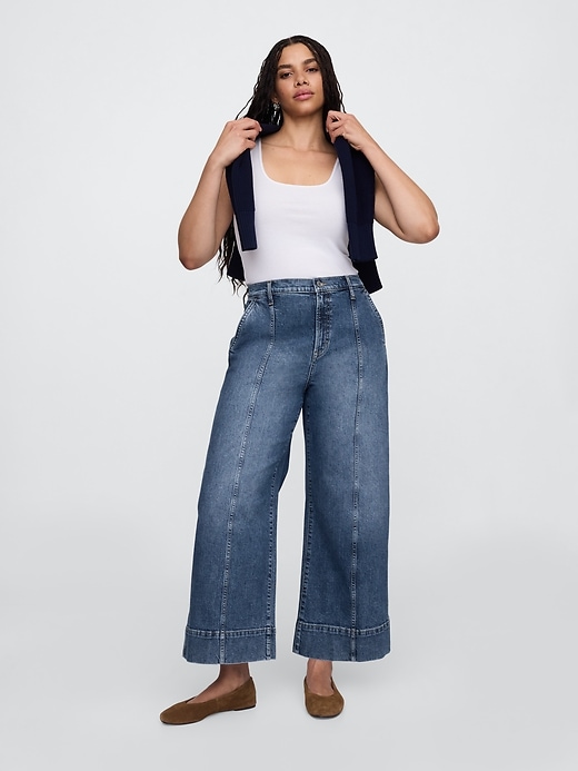 Image number 5 showing, High Rise Wide-Leg Crop Jeans