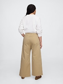 High Rise Easy Stripe Wide-Leg Khakis