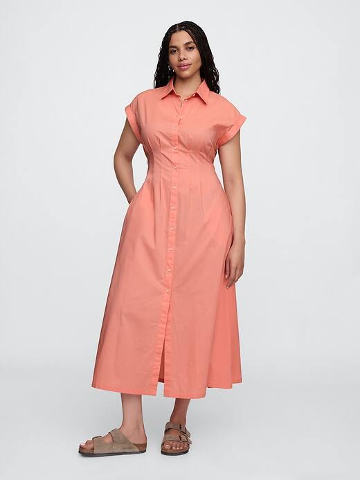 Image number 4 showing, Poplin Maxi Shirtdress