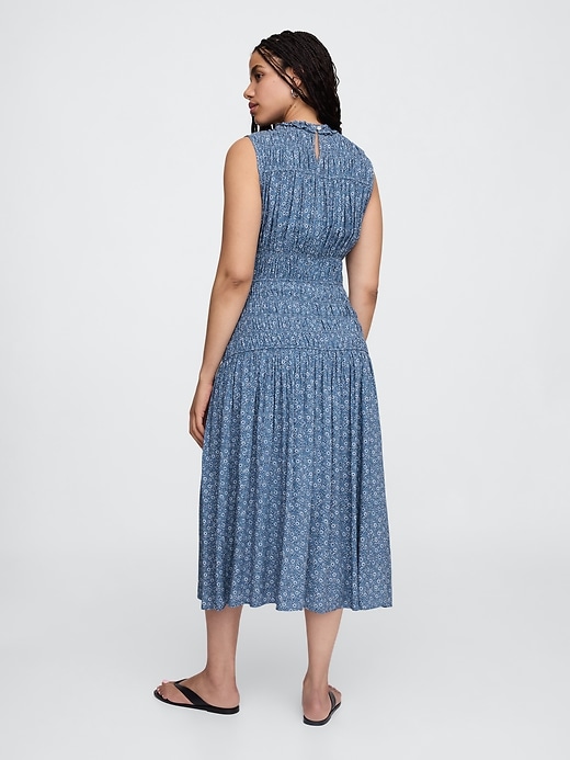 Image number 5 showing, Sleeveless Smocked Ruffle Midi Dress