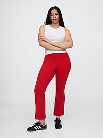 High Rise Ponte Flare Crop Pants