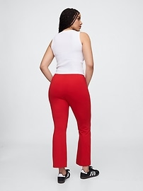 High Rise Ponte Flare Crop Pants