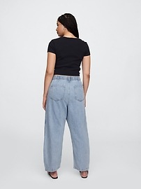 Mid Rise SuperSoft Pull-On Barrel Jeans