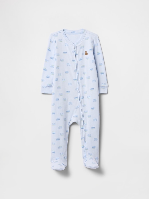 Image number 1 showing, Baby Print Two-Way Zip One-Piece