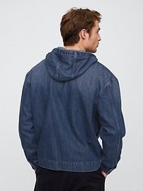 Oversized Denim Hoodie Chore Jacket