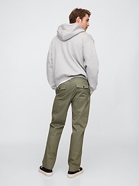 Straight Herringbone Utility Pants