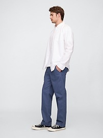 Straight Herringbone Utility Pants