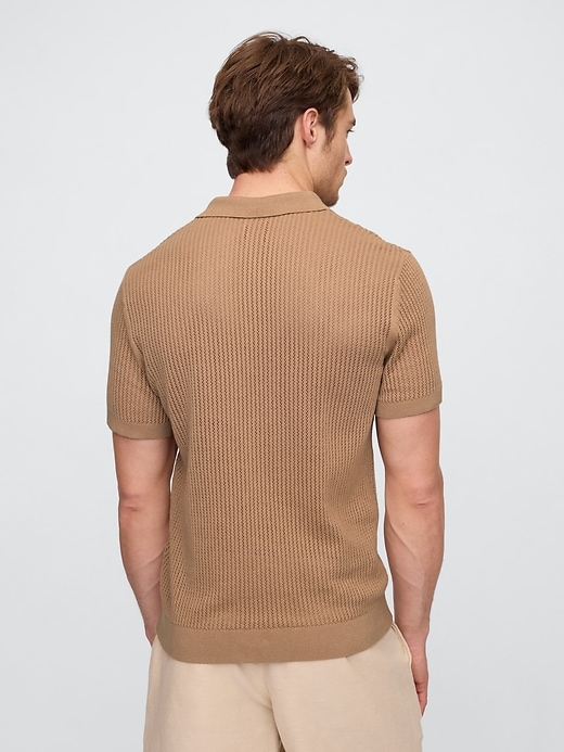 Image number 2 showing, Crochet Polo Shirt