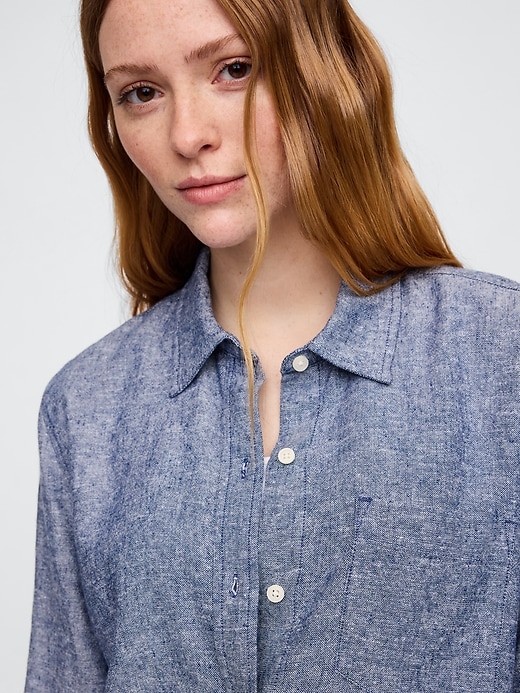 Image number 4 showing, Linen-Blend Easy Shirt