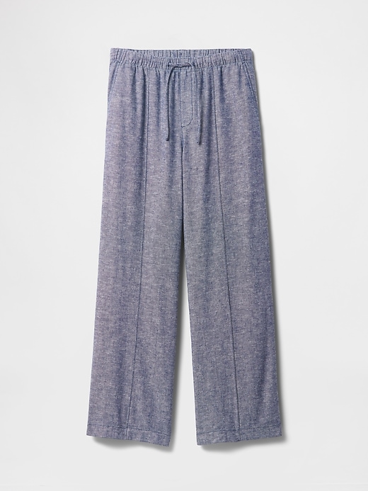 Image number 7 showing, Mid Rise Linen-Blend Pull-On Wide-Leg Pants