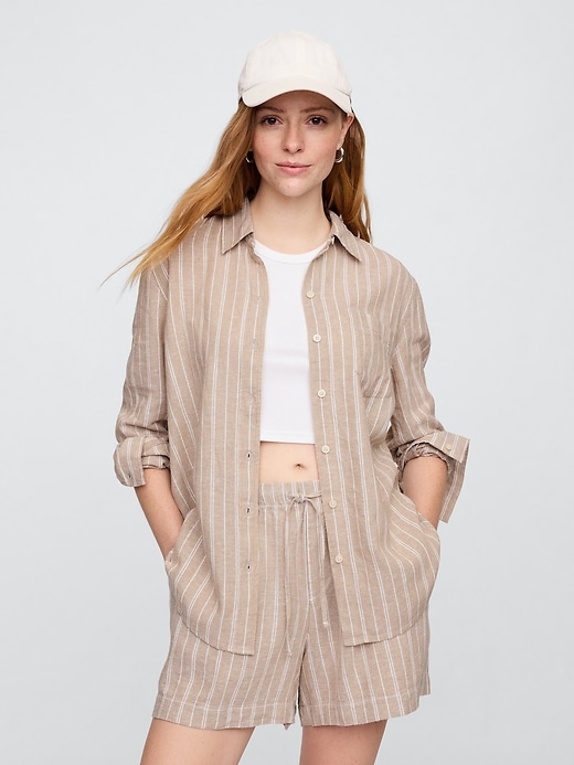 Image number 1 showing, Linen-Blend Easy Shirt
